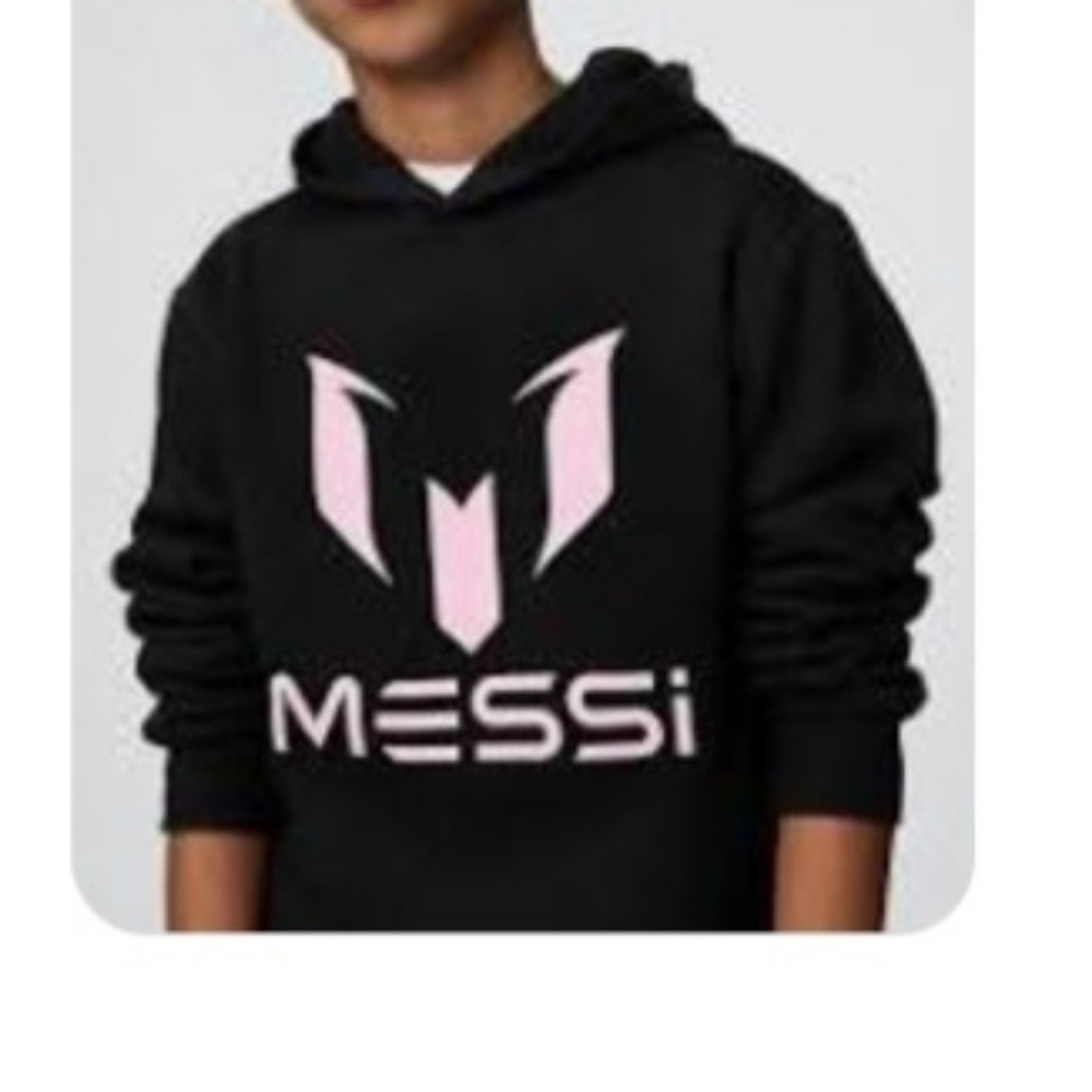GAP Kids Black Hoodie with Pink Messi Logo